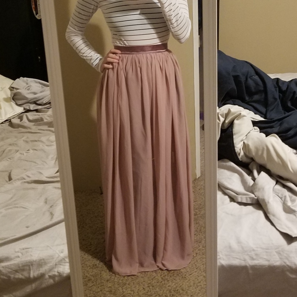 Muave pink maxi skirt